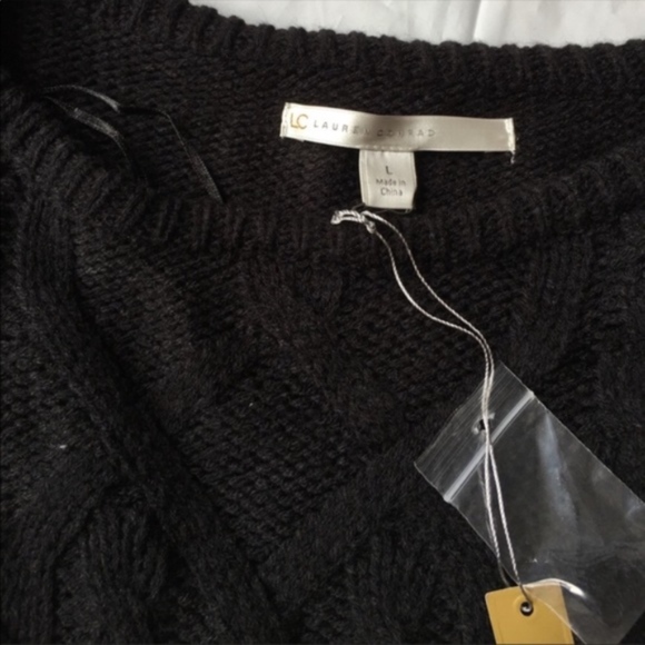 LC Lauren Conrad Cable Knit Boatneck Sweater New - Picture 8 of 8
